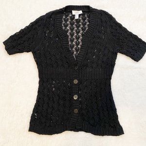 Ann Taylor LOFT Black V Neck Cardigan Size M